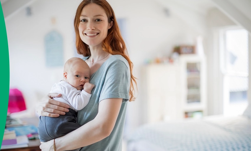 Frau mit Baby